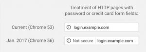 Googe Chrome 2017 Chrome 56 Not Secure Warning http