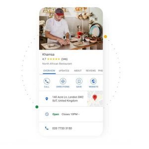 Googles business profile example
